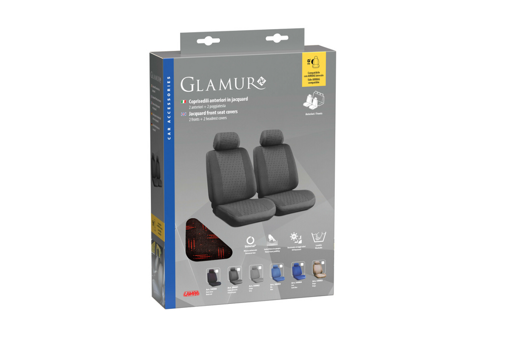 Set huse auto LAMPA Glamur negre, pentru locurile din față