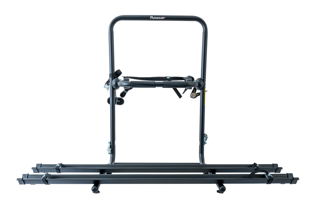 Suport biciclete Peruzzo Brennero 4x4 pentru roată de rezervă - suport pentru 2 biciclete cu șine (negru)