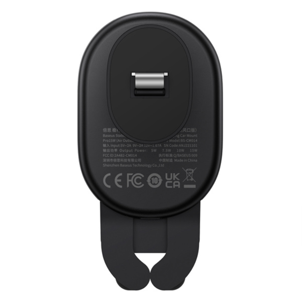 Suport auto BASEUS Stable Gravitional cu încărcare wireless Qi de 15W pentru orificiul de ventilație
