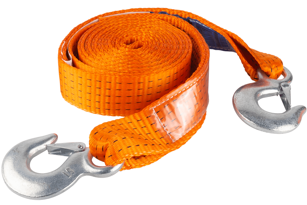 Frânghie de remorcare cu cârlige HERMON curea de remorcare 4,5m/50mm/5t portocalie