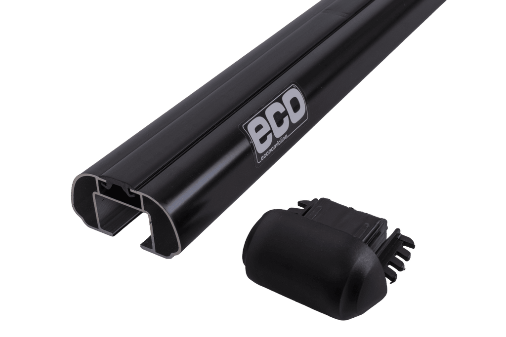 Portbagaj de plafon Eco Alubase 120 - suport universal din aluminiu pentru șine deschise (negru)