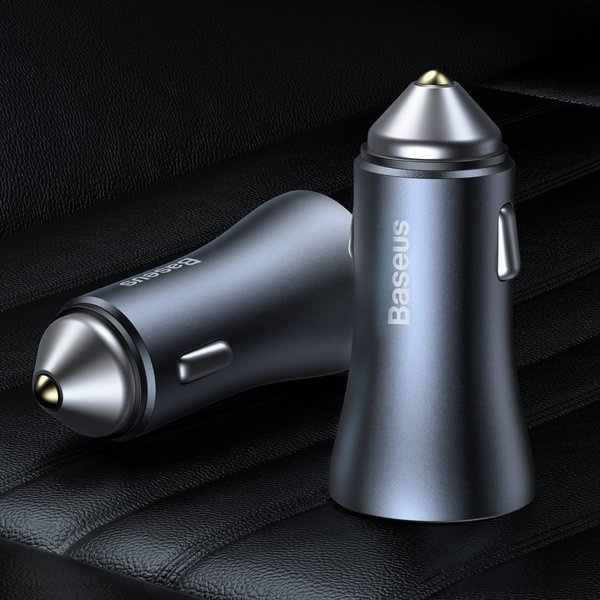 Set încărcător auto BASEUS Golden Pro 2xUSB 40W + cablu USB